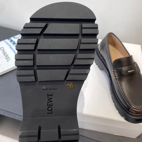 Loewe Dark Brown Leather Penny Loafers - Picture 8 of 8